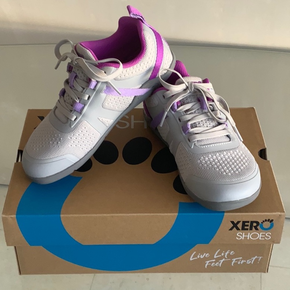 Gray and Purple Minimalist Sneakers